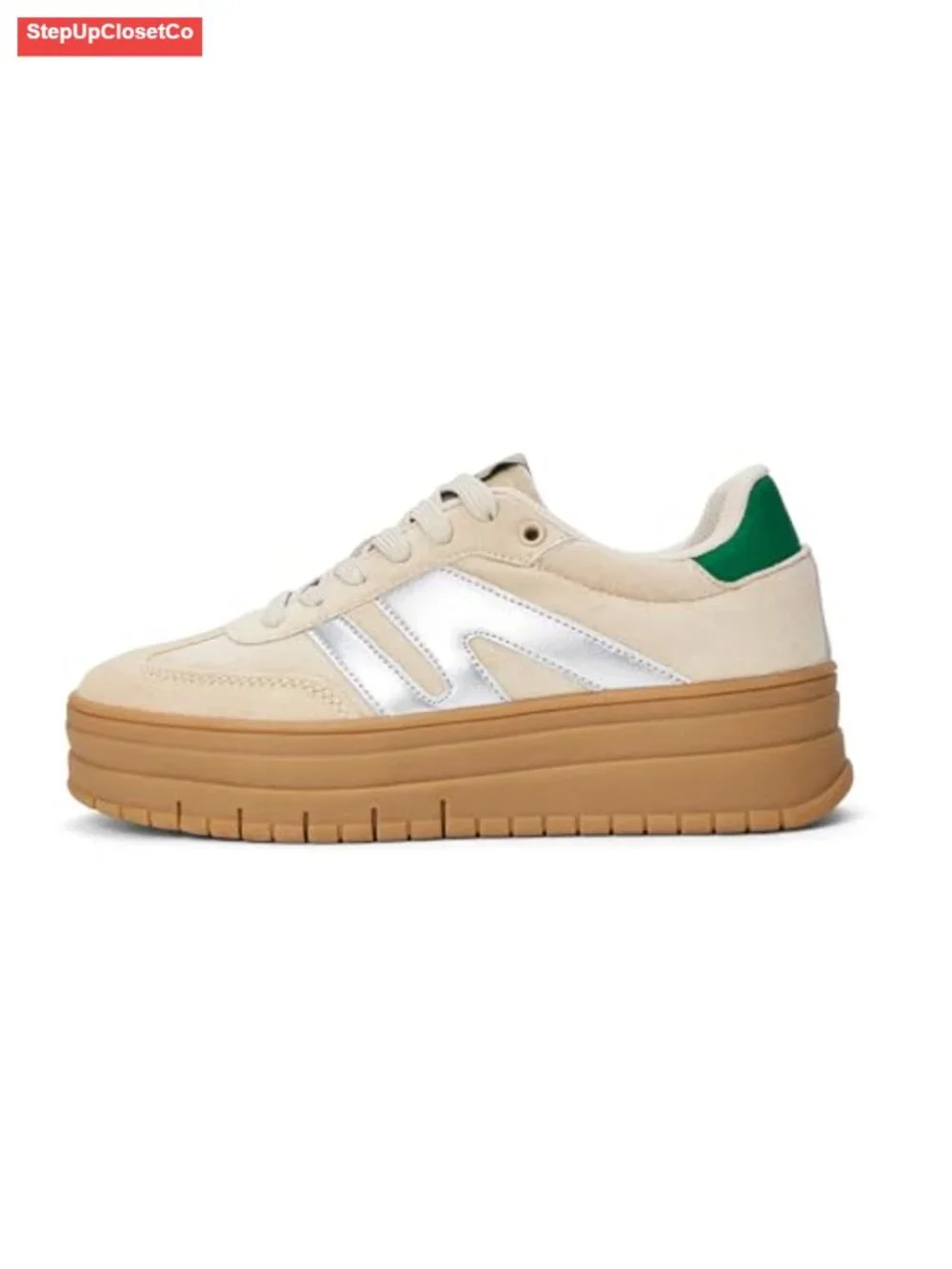 Women's Platform Sneakers Suede Faux Leather Slip Resistant Breathable Casual